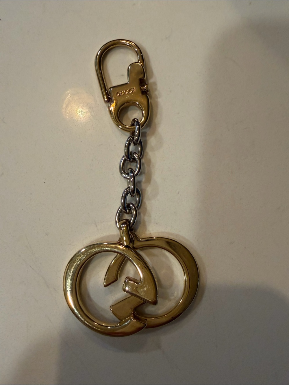 Gucci Gold Interlocking G Key Charm with Chain